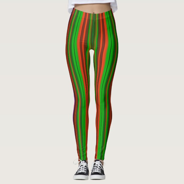 Leggings ~Christmas shades striped ~ (Front)