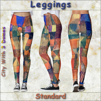 LEGGINGS -City with the Three Domes -Paul Klee art