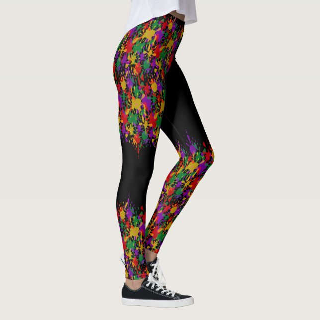 Leggings Colourful Paintball Splotches (Right)