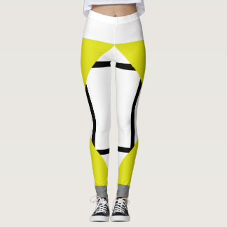 Leggings Composition I Lozenges 4 lines Yellow Gr
