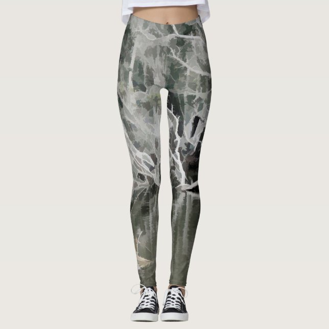 Leggings Erie Jungle in Black & White (Front)