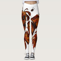 Leggings Exclusive design. Orange brown Crazy