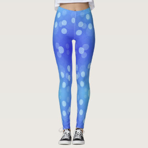 Leggings featuring a blue gradient with circular 