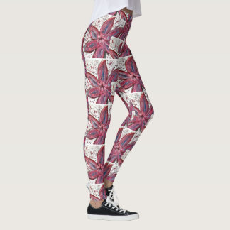 Leggings floral perpule and magenta