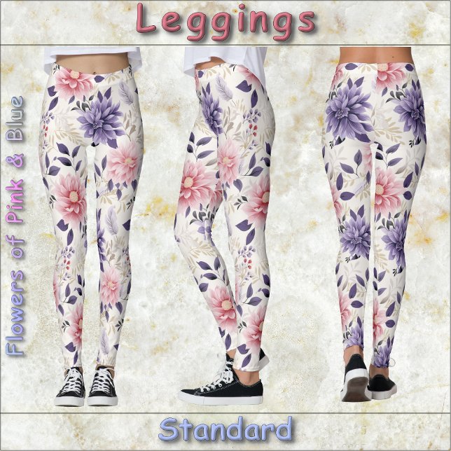 LEGGINGS - Flowers of Pink & Blue  (Creator Uploaded)