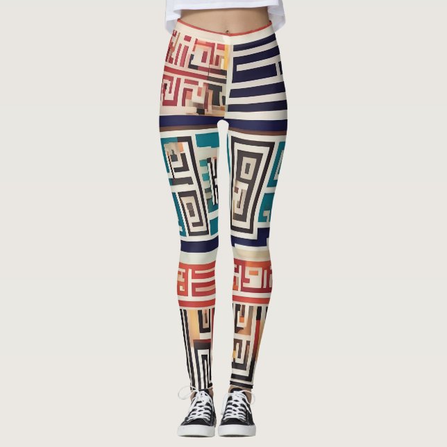 Leggings  Greek Key Print (Front)