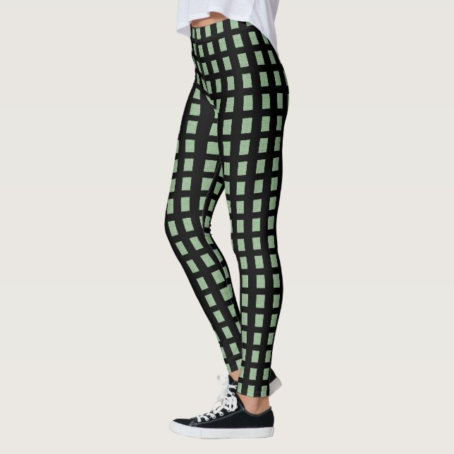 Leggings Green Black Square (Left)