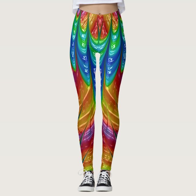 Leggings ~ green blue red orange ~ Original (Front)
