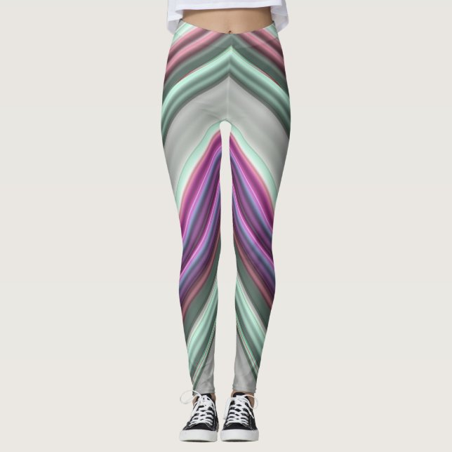 Leggings ~ green pink purple ~ Original (Front)