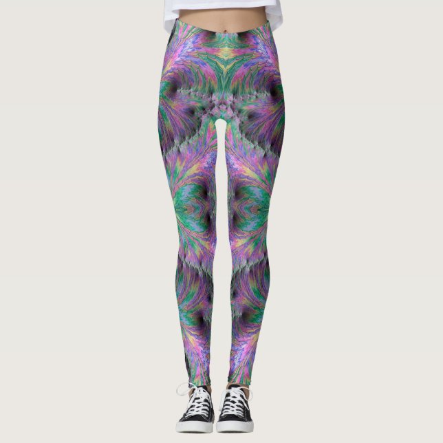 Leggings ~ green purple ~ Original (Front)