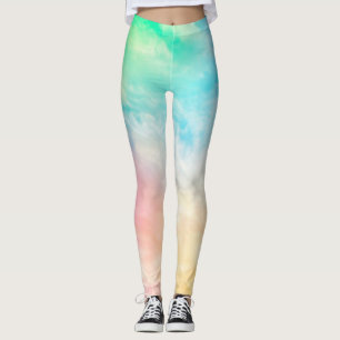 Leggings in multi colours with spandex/polyester.