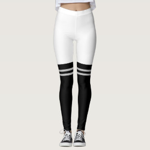 Leggings - Japanese Knee High Faux Socks B/W