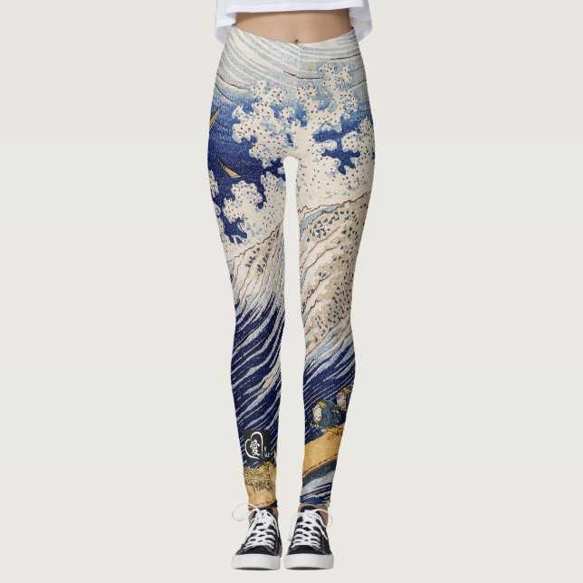 Leggings KANJI LOVE JAPANESE WOODBLOCK PRINT (Front)