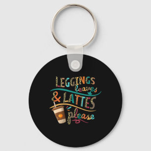 Leggings Leaves and Lattes Please Vintage Pumpkin Key Ring