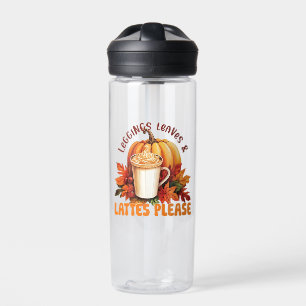 Leggings, Leaves & Lattes Please – Fall Aesthetic Water Bottle