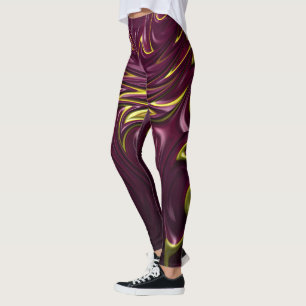 Leggings ~ maroon gold ~ Original