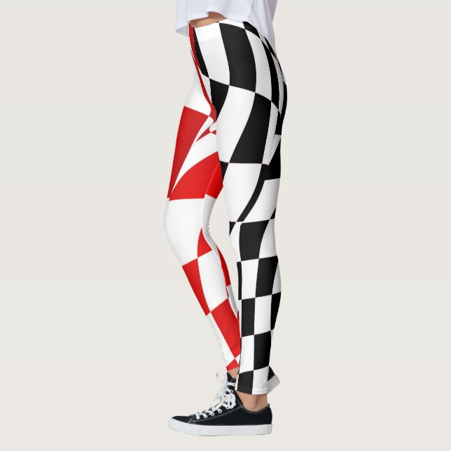 Leggings - Modified Red/Black Chequered Flag (Left)
