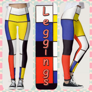 LEGGINGS - Mondrian Abstract of Primary Colours