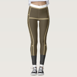 Leggings Mondrian Brown Beige 1