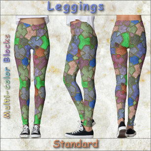 LEGGINGS - Multi-Colour Blocks - Standard
