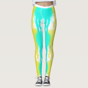 Leggings  Multi-colour Splatter Running Paint fun