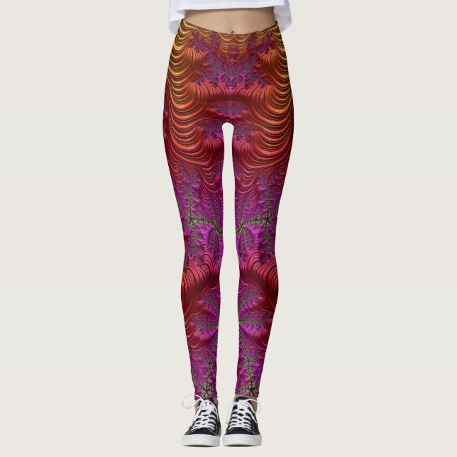 Leggings ~orange purple zany ~ Original (Front)
