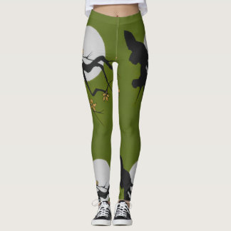 Leggings--Orig. Art Asian Branch/Green/Black/White Leggings