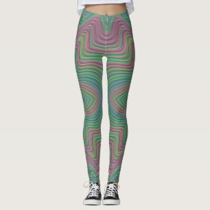 Leggings ~pastel mauve green blue ~ Original