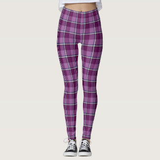 Leggings Purple and Trendy Pink Plaid