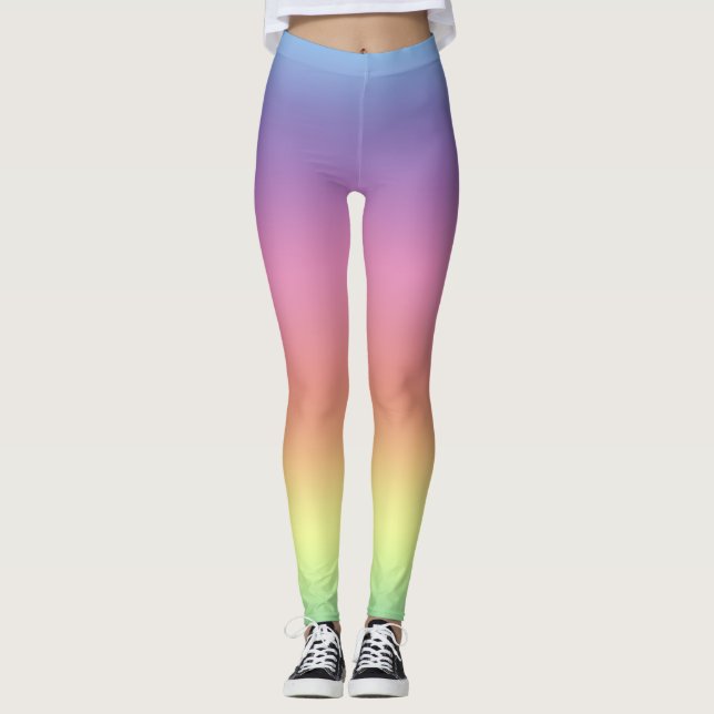 Leggings - Rainbow Coloured Stripes (Front)