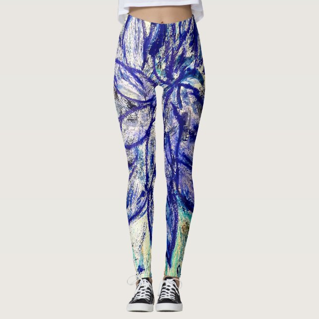 Leggings Rare Blue Dalhia (Front)