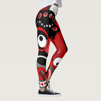 Leggings - Red Geometric