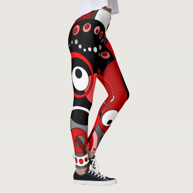 Leggings - Red Geometric (Right)
