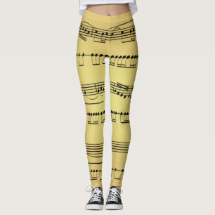 Leggings ~ Sheet Music ~ Golden Background ~