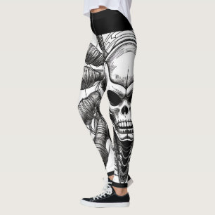 Leggings - Skull Sketched