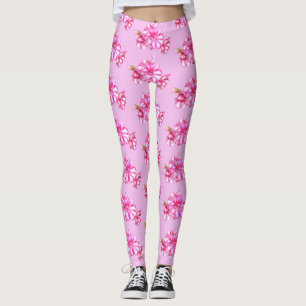 Leggings - Striped Geranium on Pink