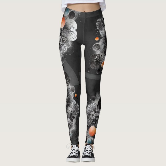 Leggings tout-imprimé "Geometric Grid Funk" (Front)