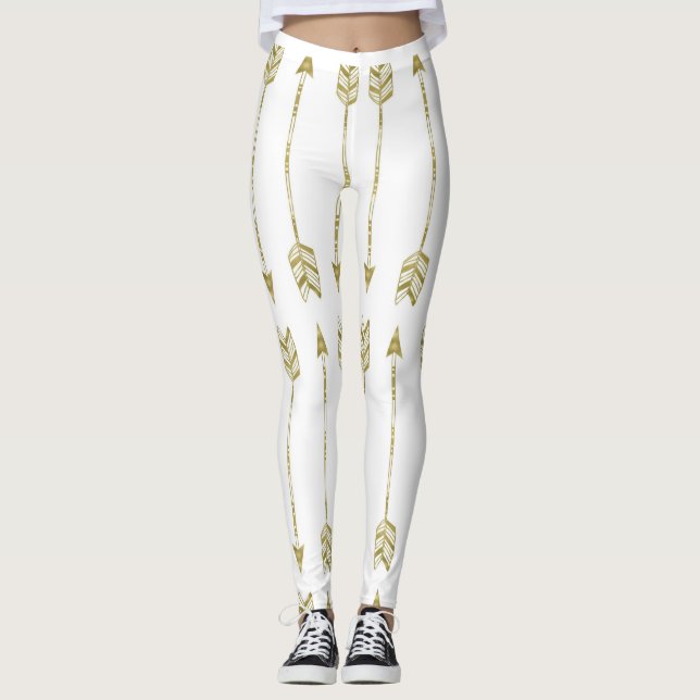 Leggings - Tribal Gold Arrows (Front)