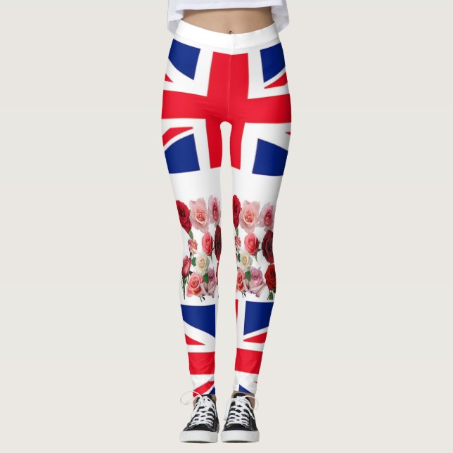 Leggings union jack flowers (Front)