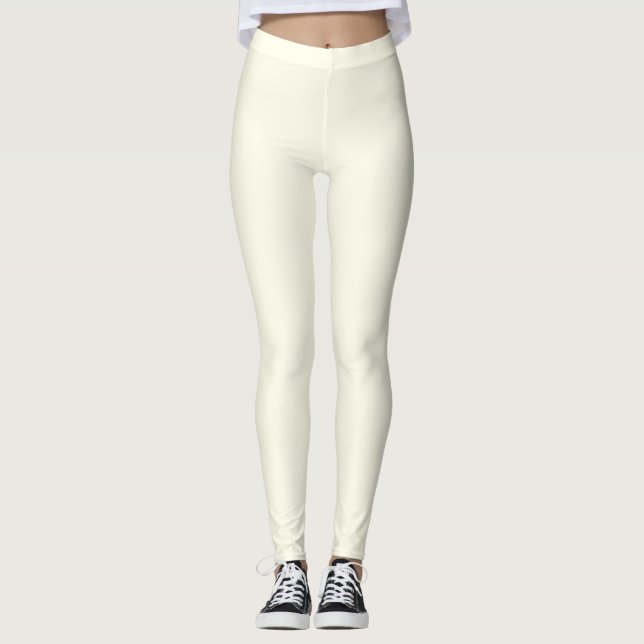 Leggings White Cream Color Women (Front)