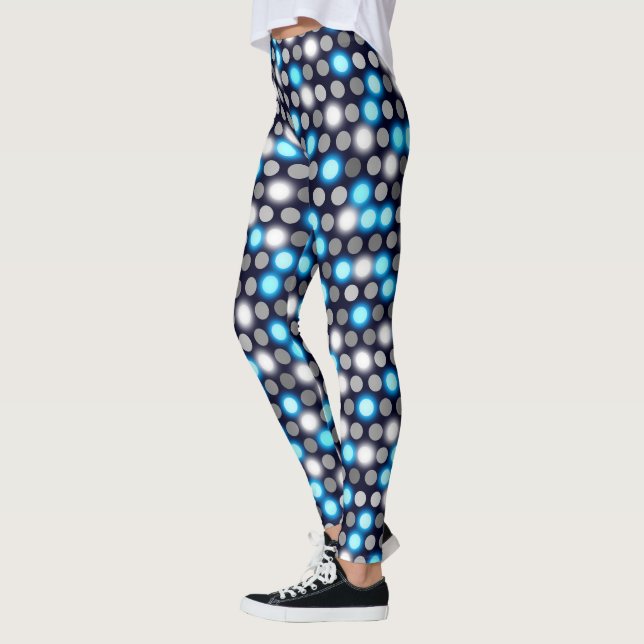 Leggings with a bold black and white polka dot  (Left)