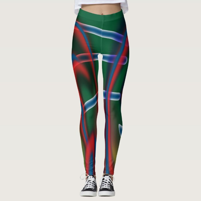 Leggings with abstract art (Front)