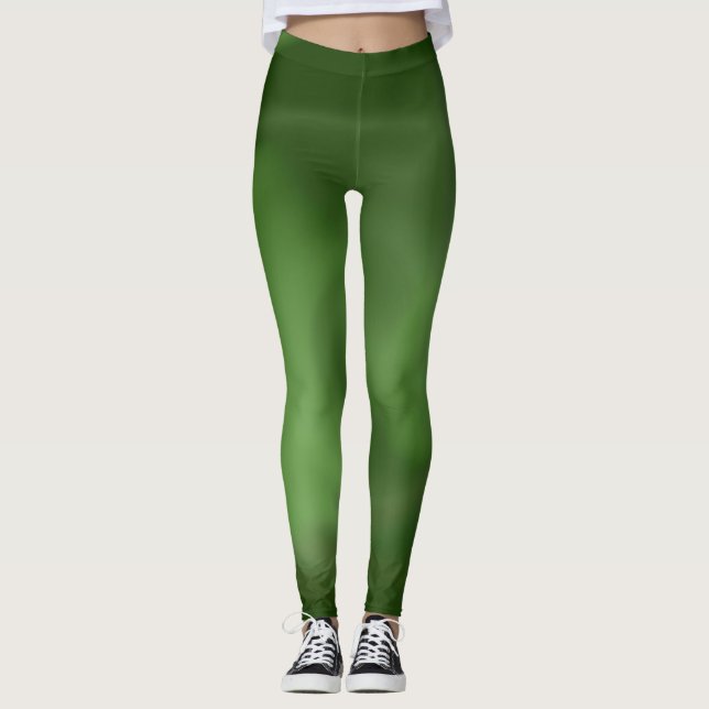 Leggings with abstract Green Flow Design (Front)