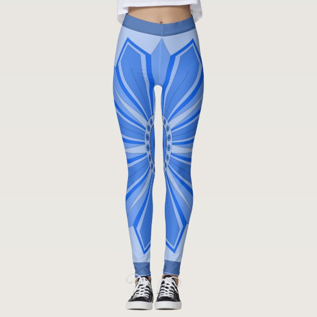 Leggings with art of blue (Front)