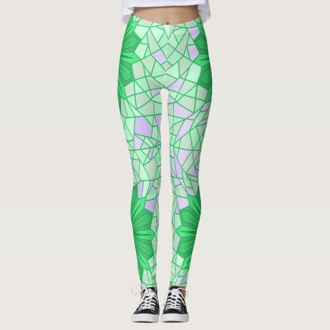 Leggings with art of green (Front)