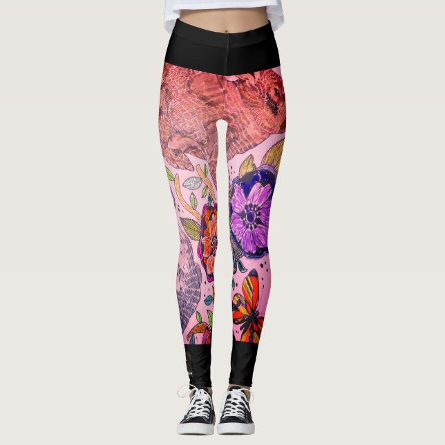 Leggings WITH BUNNY IN GARDEN (Front)