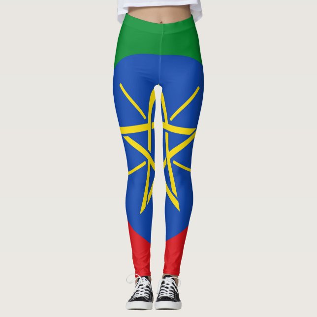Leggings with flag of Ethiopia (Front)