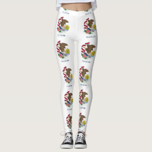 Leggings with flag of Illinois State, USA