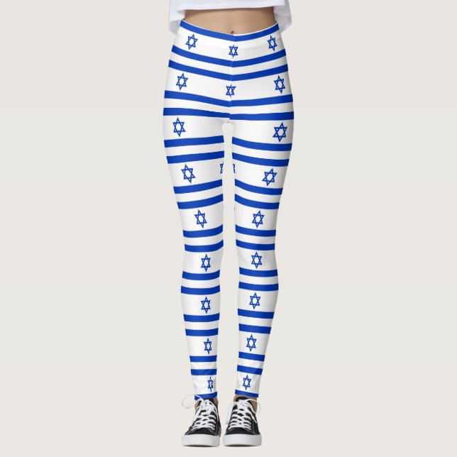 Leggings with flag of Israel (Front)