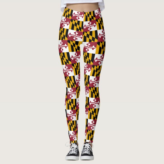 Leggings with flag of Maryland State, USA (Front)